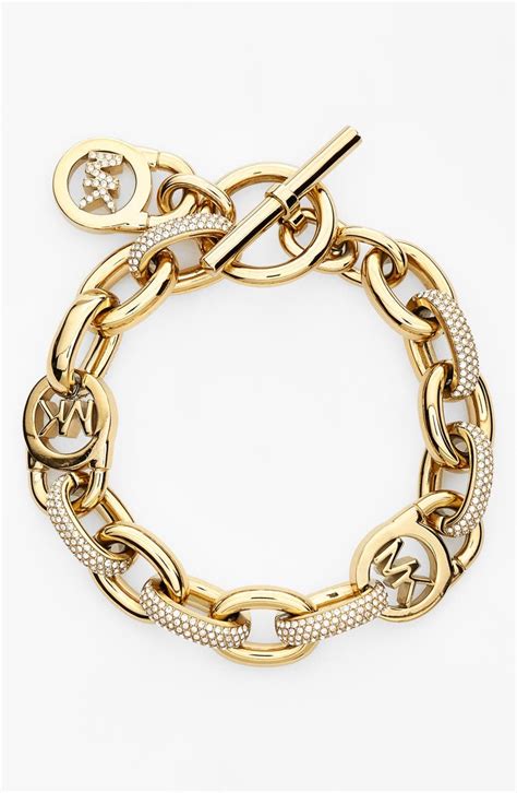 michael kors link bracelet gold|michael kors bracelet with diamonds.